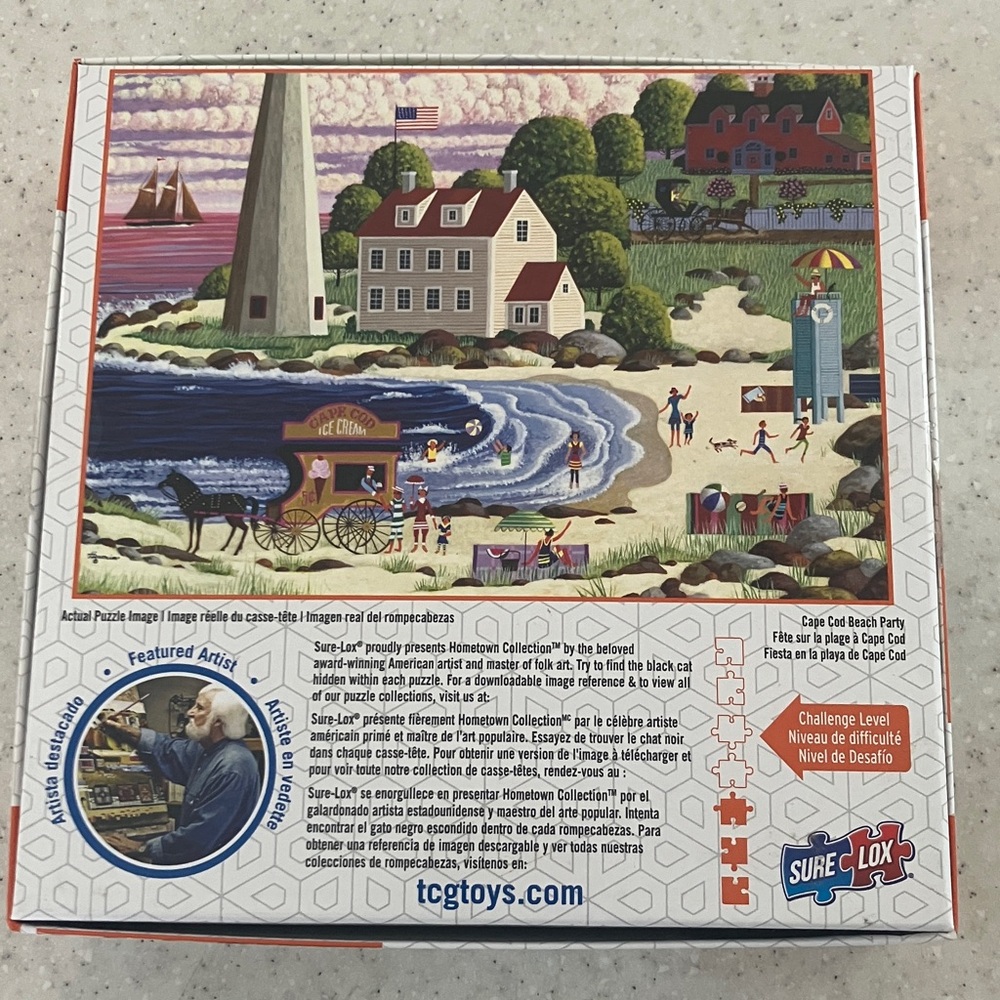 USED 300 Pc "Cape Cod Beach Party" Coastal Scene - Sailboat Ice Cream Umbrella - Picture 3 of 4